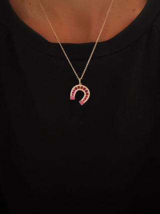 Ruby Horseshoe Necklace