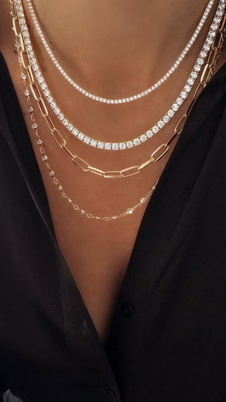 Gold Floating Diamond Bezel Necklace