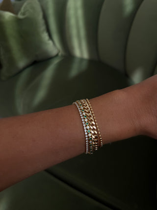 Gold Emerald Bezel Tennis Bracelet