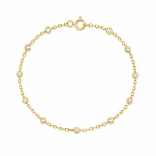 Gold Baby Bezel Station Bracelet