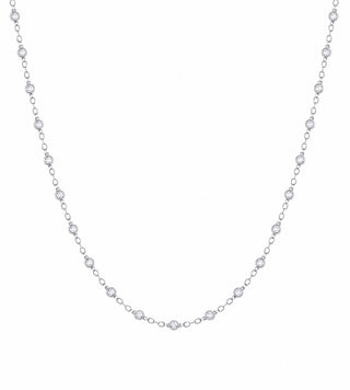 Silver Baby Bezel Station Necklace