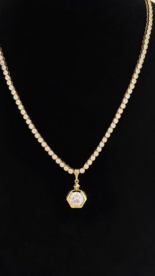 Lola Diamond Bezel Necklace