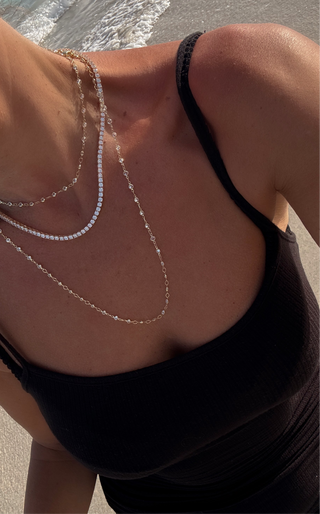 Gold 3mm Tennis Necklace