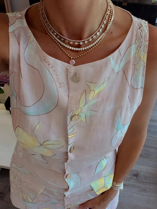 Pink Tennis Necklace