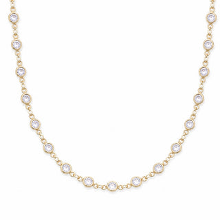 4mm Gold Bezel Station Necklace