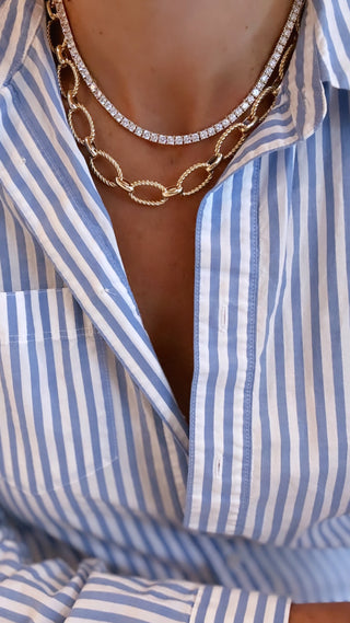 4mm Gold Tennis Necklace