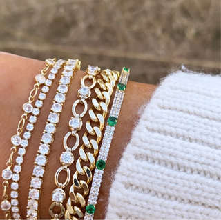 Gold Diamond Bezel Bracelet