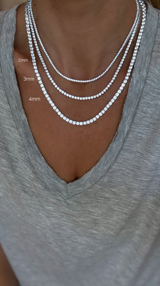 2mm Silver Tennis Necklace