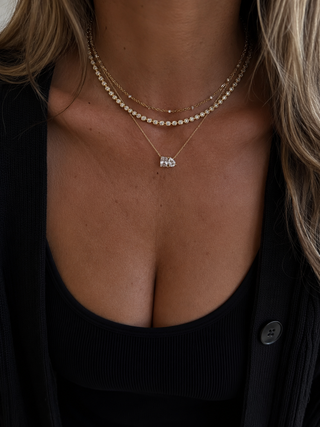 Gold Bezel Toi Et Moi Necklace