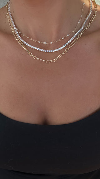 Gold Floating Diamond Bezel Necklace