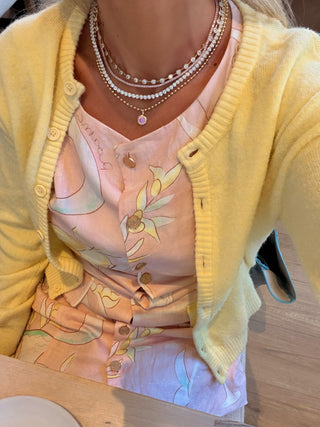 Pink Tennis Necklace