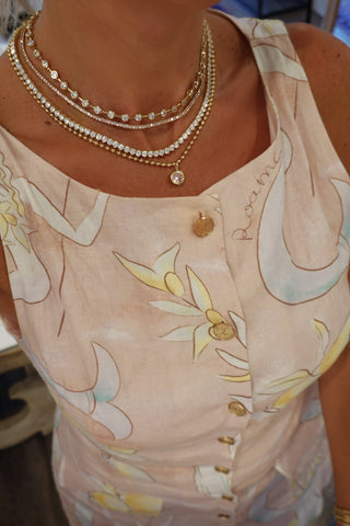 Pink Tennis Necklace