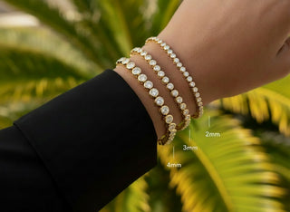 3mm Gold Bezel Tennis Bracelet