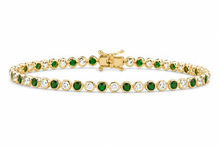 Emerald Bezel Tennis Bracelet