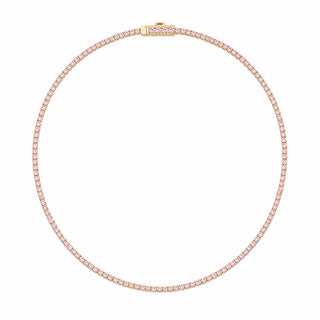 Pink Tennis Necklace