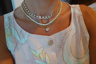 Pink Tennis Necklace