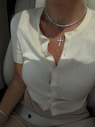 Pave Cross Necklace