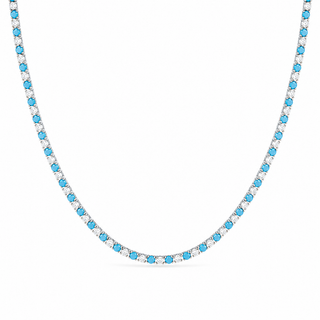 Silver Turquoise Tennis Necklace