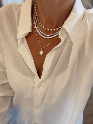 Gold Nicola Tennis Necklace