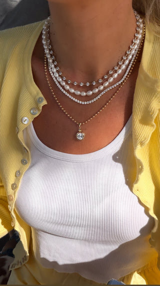 Gold Nicola Tennis Necklace