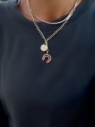 Ruby Horseshoe Lariat