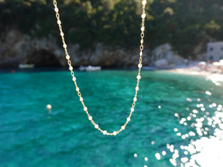 Gold Floating Diamond Bezel Necklace