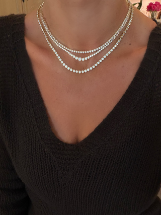 Gold Bezel Tennis Necklace