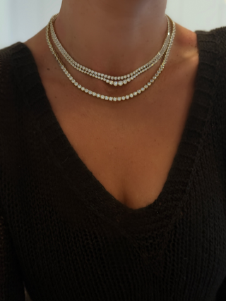 Gold Bezel Tennis Necklace
