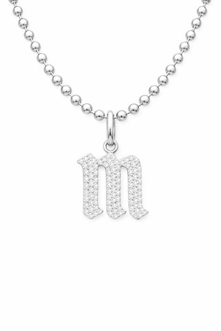 Silver Gothic Letter Necklace
