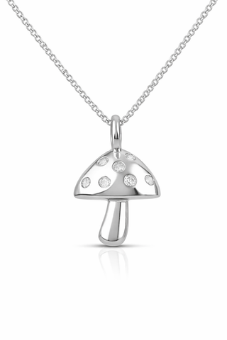 Silver Magic Mushroom Necklace
