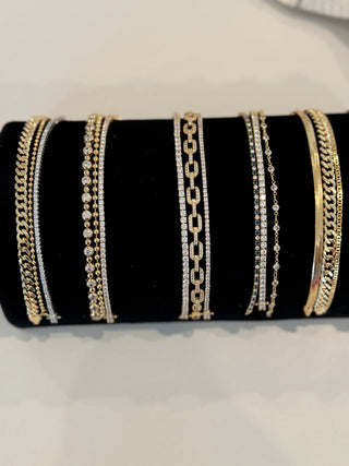 Gold Diamond Bezel Bracelet