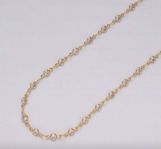 Gold Bezel Lariat Necklace