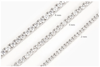 4mm Silver Tennis Necklace