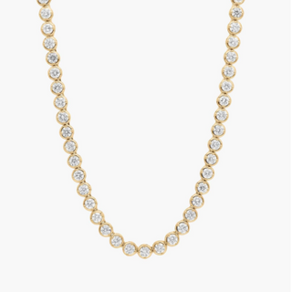 Gold Mini Bezel Tennis Necklace