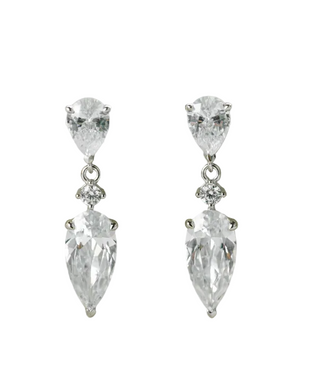 Silver Pear Drop Earrings