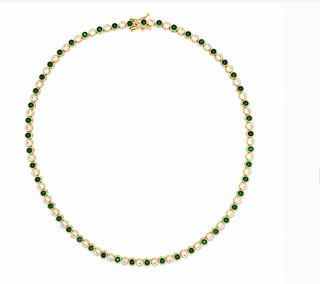 Emerald Bezel Tennis Necklace