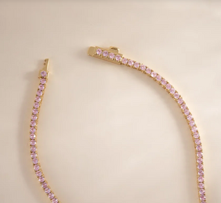 Pink Tennis Necklace