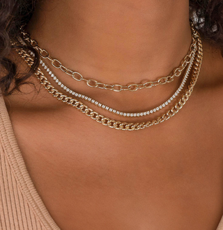 Mini Serafina Gold Tennis Necklace