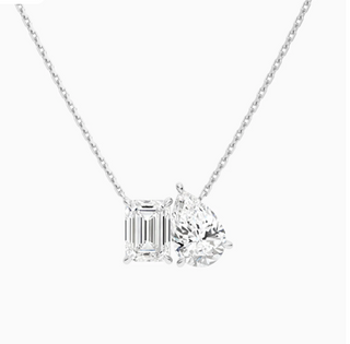 Silver Toi et Moi Necklace