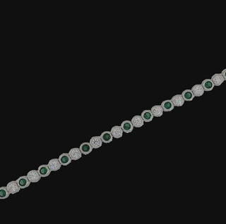 Silver Emerald Bezel Tennis Bracelet
