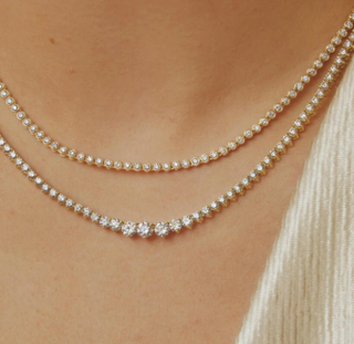 Gold Mini Bezel Tennis Necklace
