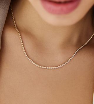 Silver Mini Bezel Tennis Necklace