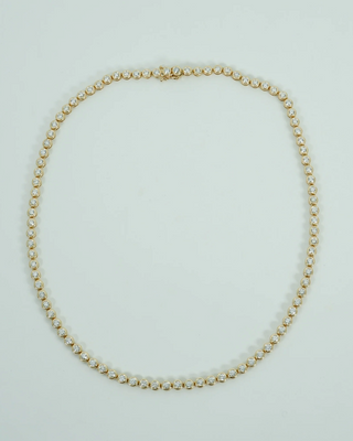 Gold Bezel Tennis Necklace