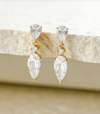 Gold Pear Drop Earrings