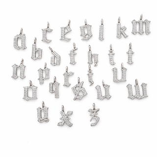 Silver Gothic Letter Necklace