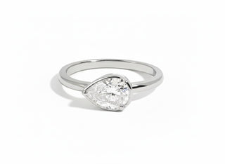 Silver Teardrop Bezel Ring
