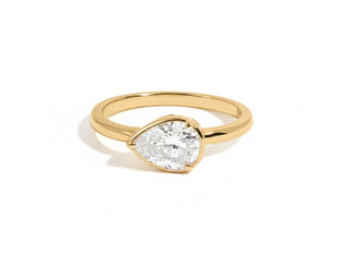 Gold Teardrop Bezel Ring