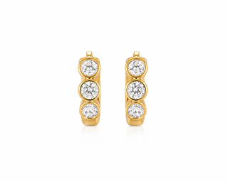 Gold Bezel Hoops