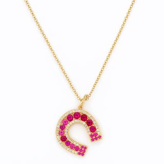 Ruby Horseshoe Necklace