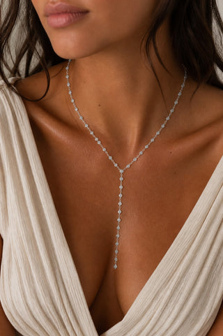 Silver Baby Bezel Station Lariat